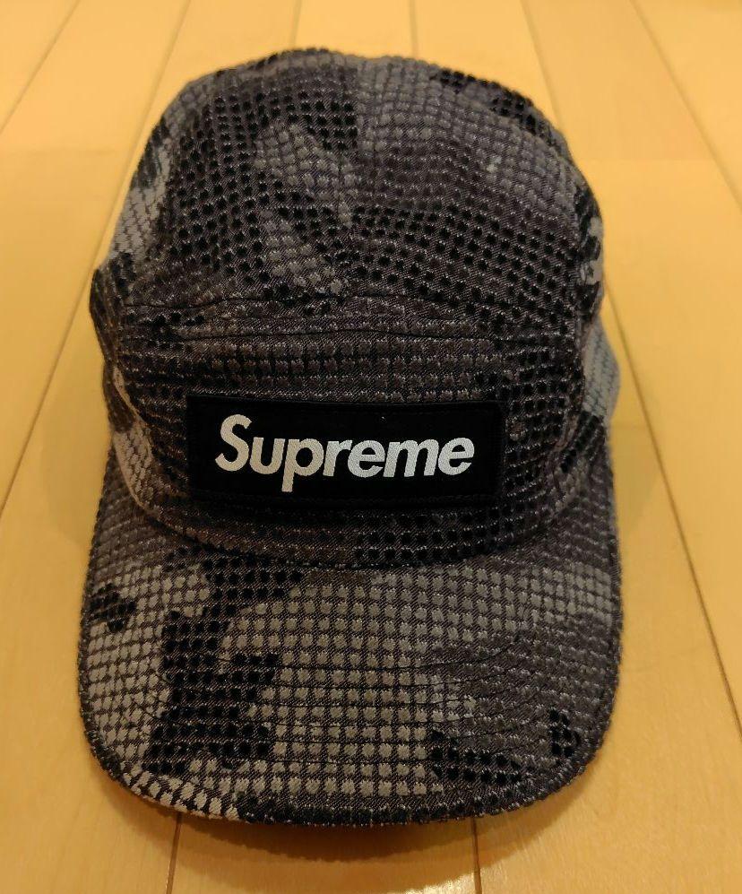 

[USED] SUPREME 22AW CAMO GRID Velvet Camp Cap