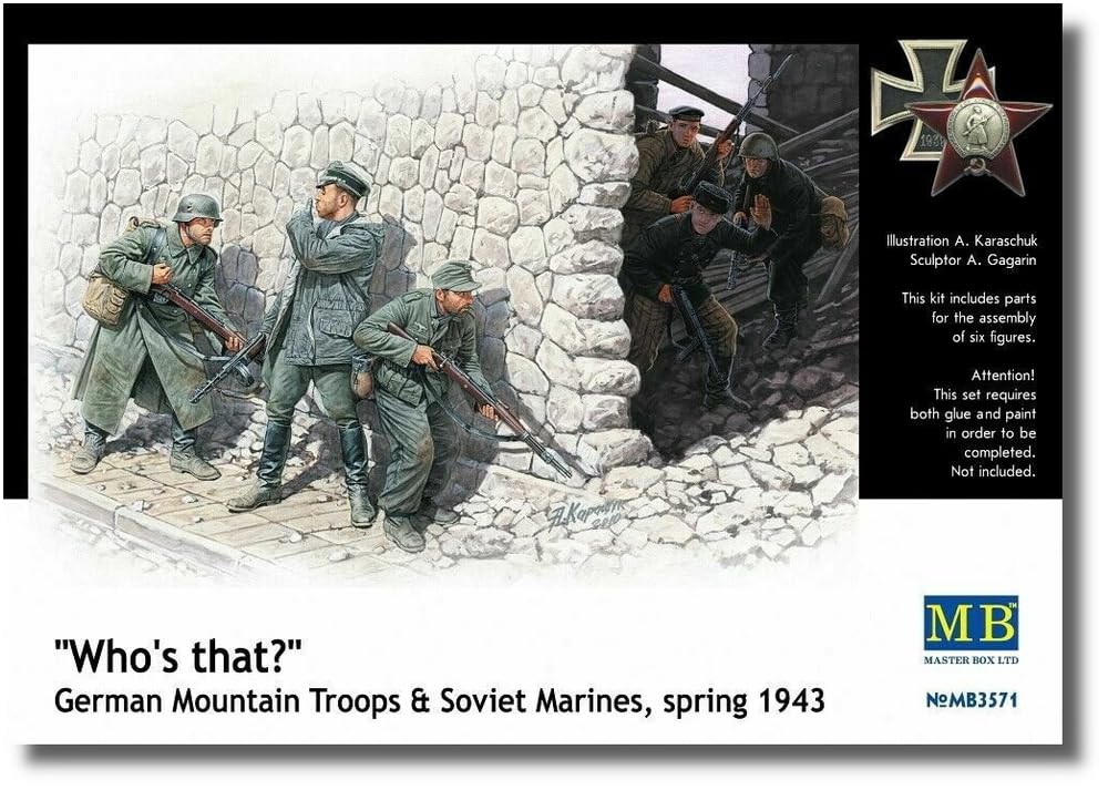 

Master Box Scout Encounter Scene 3 Немецкая пехота и 3 Советских пехотинца Пластиковая модель MB35071 1/35 Германия/Советский