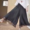 Women's Boho-Chic Cotton-Linen Retro-Style Trousers: Loose-Fit, Casual, Wide-Leg Pants for Spring and Summer