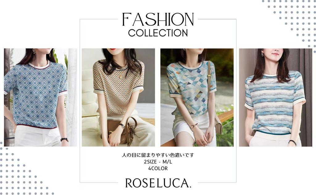 Druck für kurzes Eis-Chiffon-Loses Diamant für Farbwechsel M [ROSELUCA.] Allover-T-Shirt, Cut-and-Sew, Damen, Ärmel, Sommer, schnelltrocknend, Seide,