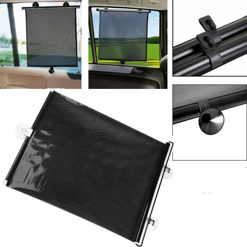 Side Window Car Roller Shades Baby Sun Shield Cover Roll Black 40*60cm