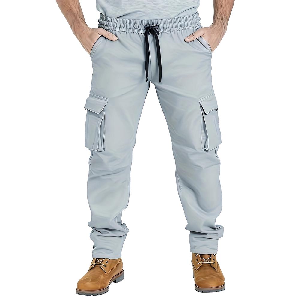Men's ,color Rope Sports Workwear With Multiple Pockets And Long Pants