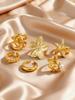 6pcs Set Chic Vintage Gold Plated Geometric Conch Flower Shell Open Ring for Women Daily Wear Party Engagement Jewelry Gifts