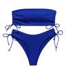 European & American Sexy Bandeau Split Swimsuit - Women's Drawstring Bikini Fashion