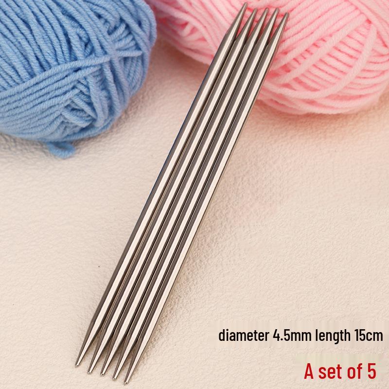 Short Stainless Steel Double-Pointed Needles for Knitting Scarves, Dolls, and Socks
