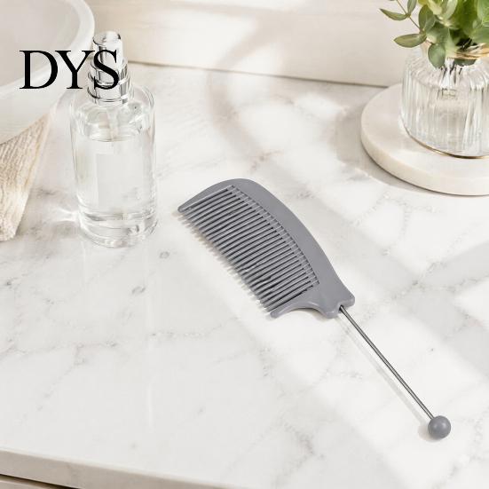 Hair Styling Comb DIY Beaded Comb, Fine Teeth Rat Tail Customizable with Blank Bar, Plastic Detangling for Men Women Stylist