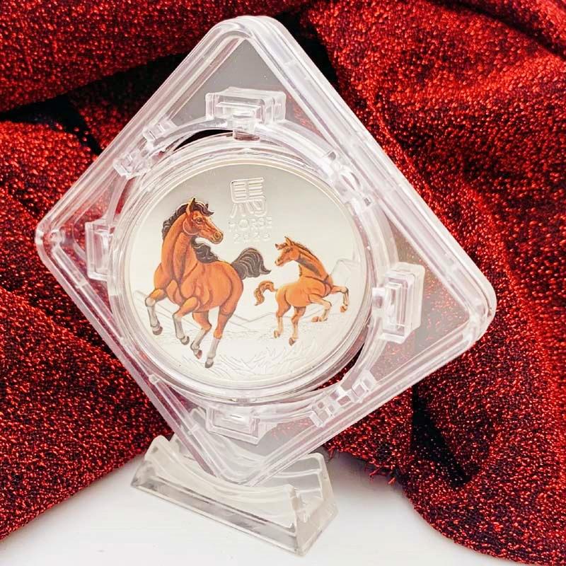 2026 Australian zodiac horse, silver plated color printed commemorative medal, creative ornament, bracket, zodiac year coin, gift coin