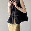 Spring Summer Chinese Style Plate Buckle Waistcoat Jacket Jacquard Stand Collar Sleeveless Retro Women Cheongsam Waistcoat