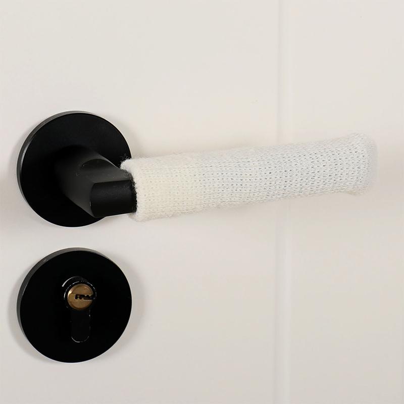 Room Door Handle Cover Warmer Door Handle Protector Anti-Slip Wear-Resistant Silent Thickened Chair Leg Socks Knit Door Decor