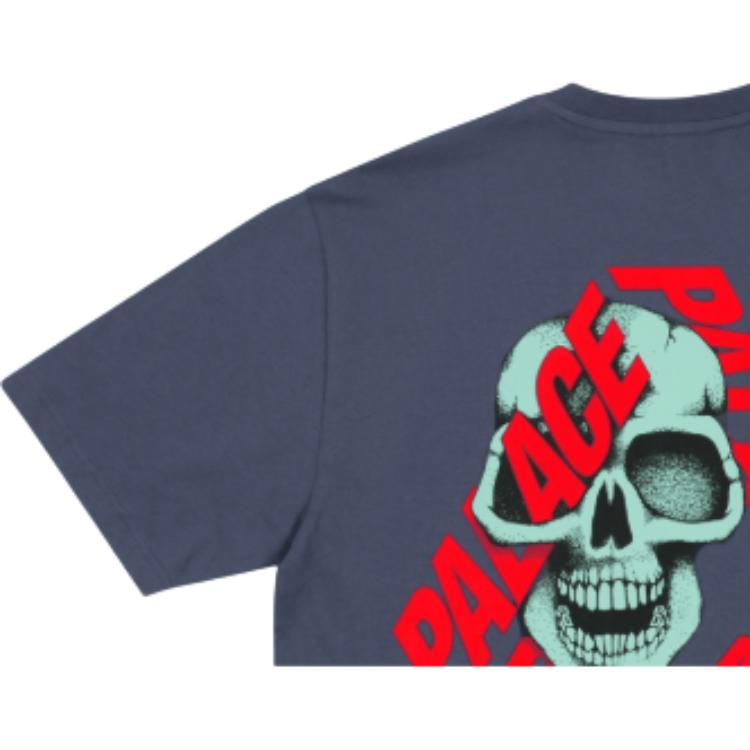 Palace P3 Skull T-Shirt Navy Unisex Tops Blue P28TS145