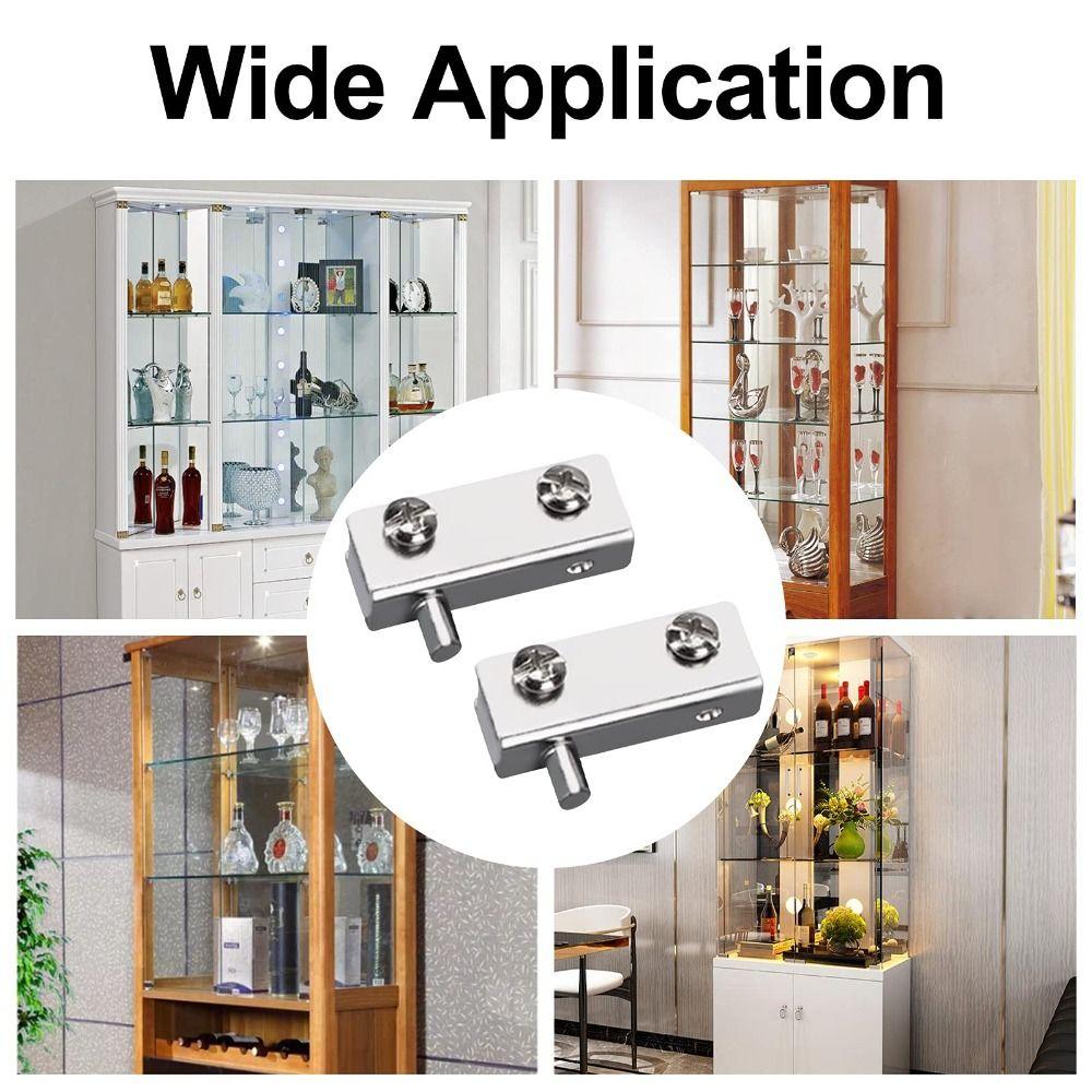 4 Paar Eisentürscharnier Silber Drehlager Einstellbare Glasklemme für freischwingende Glastür