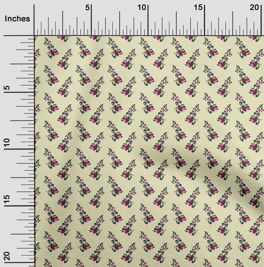 oneOone Cotton Flex Blush Pink Fabric Leaves & Floral Block Sewing Fabric By The Yard Printed Diy Cloth Sewing Supplies 40 Inches