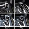 Textură din fibră de carbon pentru BMW F30 F10 F15 F07 F20 F21 F22 F32 F34 F35 5GT Panoul schimbătorului de viteze pentru mașină Cadrul butonului de viteză Capac ornament pentru cap