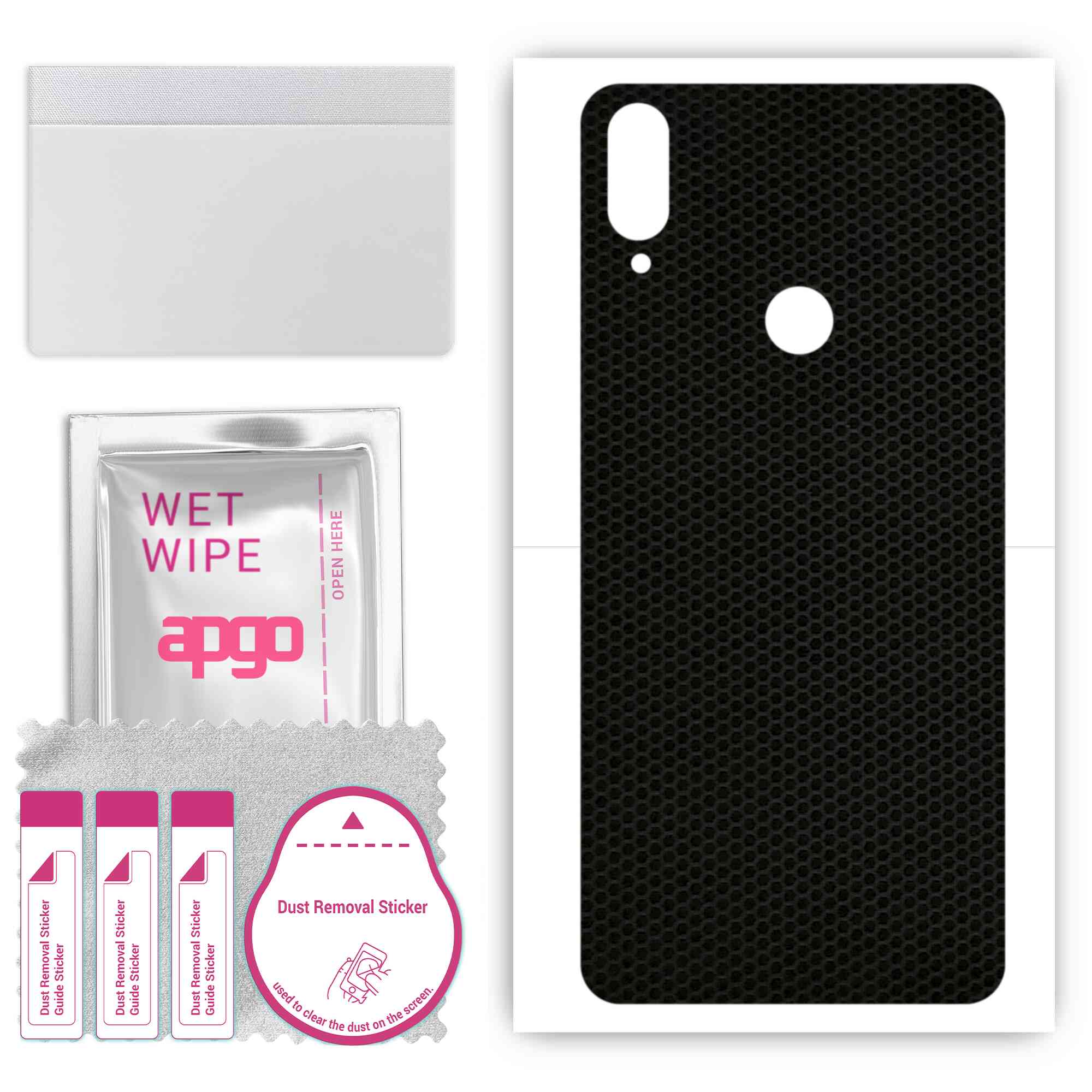 

apgo Protective Skin Sticker for the back compatible with Oukitel C16, Wrap Film, Foil, Vinyl - Pattern Matrix