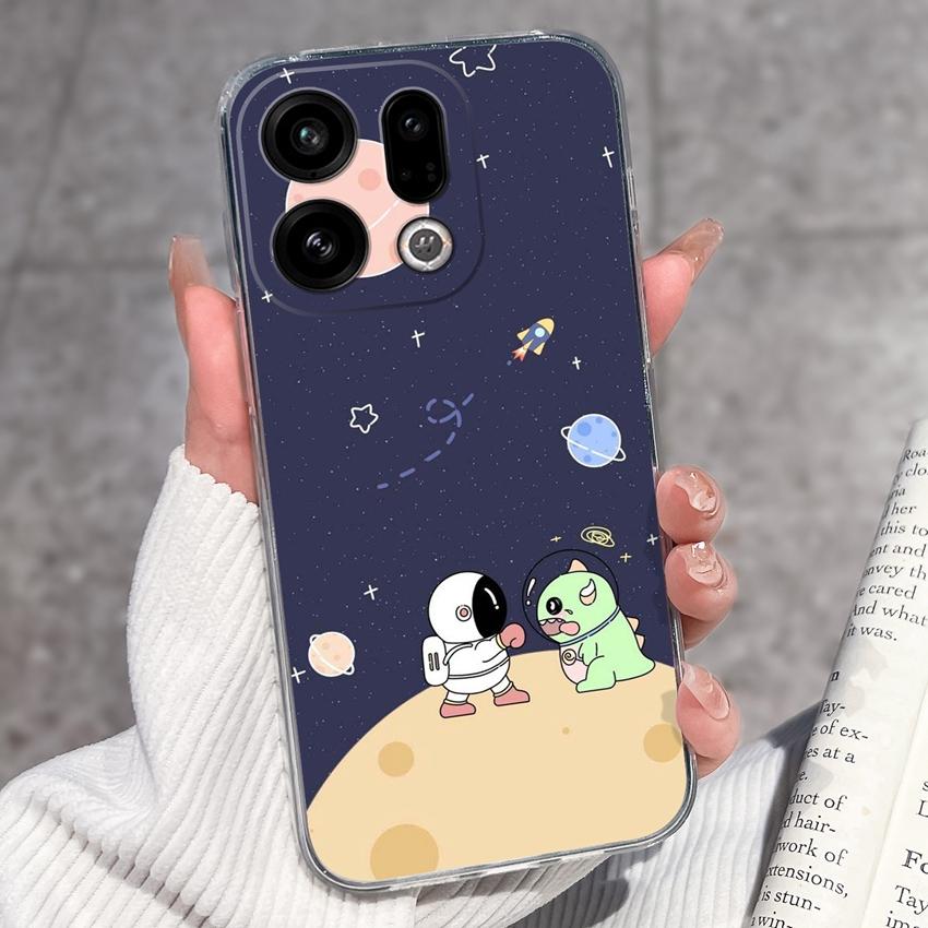 Suitable For Oppo Find X9 X7 X5 Pro X3 X2 Reno11 12 Pro Phone Cover Cute Panda Rabbit Pattern Transparent TPU Dustproof Protective Case For Oppo Shell
