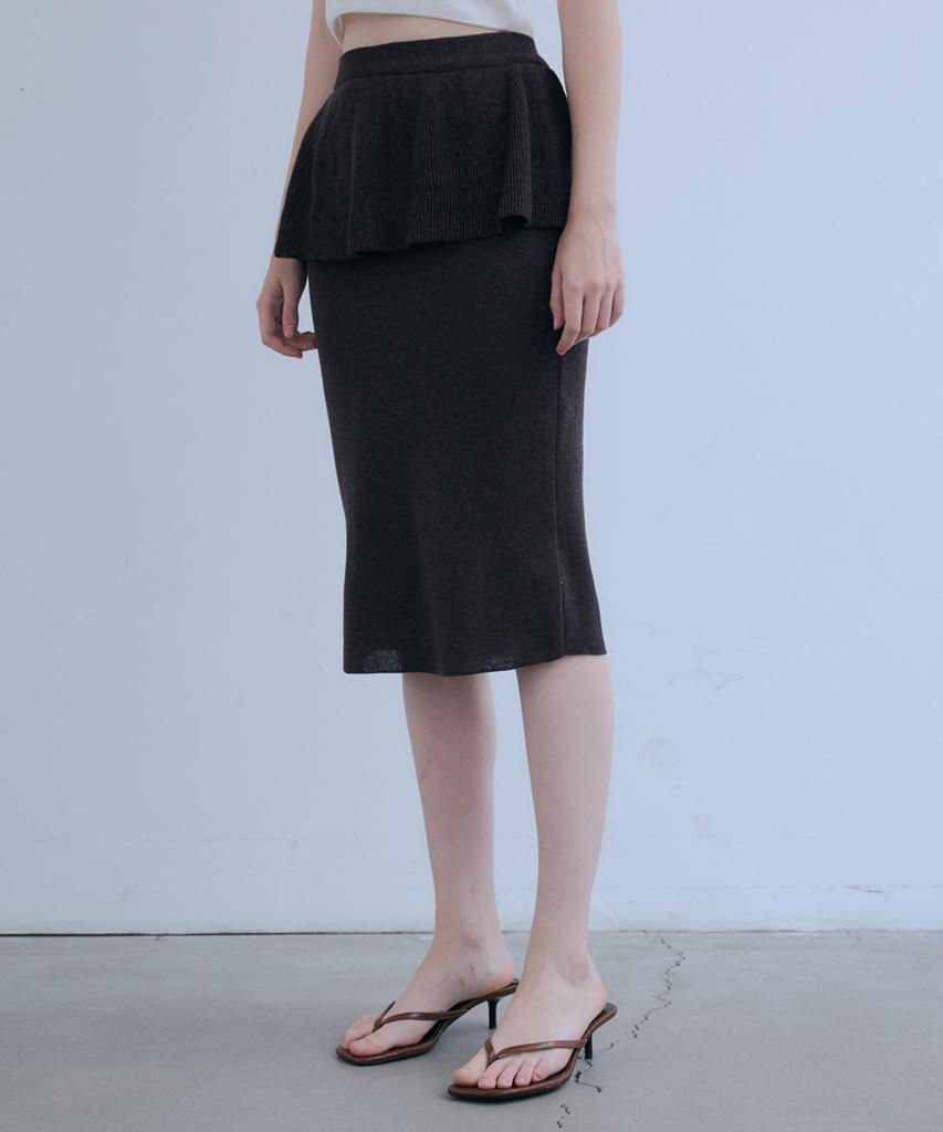 Odier Full Midi Knit Skirt - Dark Brown