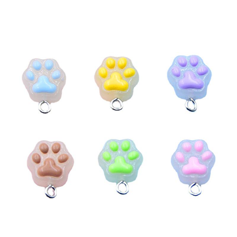 Transparent Resin Cat Paw Pendant for DIY Jewelry
