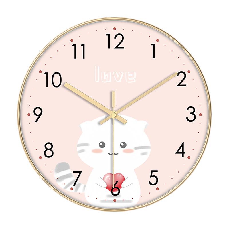 Cartoon Children's Creative Clock, Simple Wall Clock, Living Room Bedroom Wall, No Punching Hanging