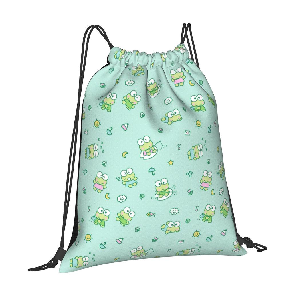 Custom K-KeroKeroKeroppies Drawstring Bags Men Women Foldable Sports Gym Sackpack Frog Cartoon Shopping Storage Backpacks