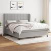 Maison Exclusive - Bed Slatted Base with Mattress Light Grey 160x200cm Fabric
