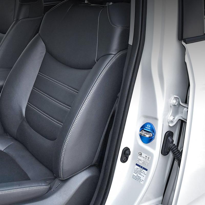 4Pcs Stainless Steel Car Door Lock Cover Case Stickers Accessories For Mazda 2 3 6 5 Atenza CX3 CX5 MX5 CX7 Axela CX30 CX90 CX60