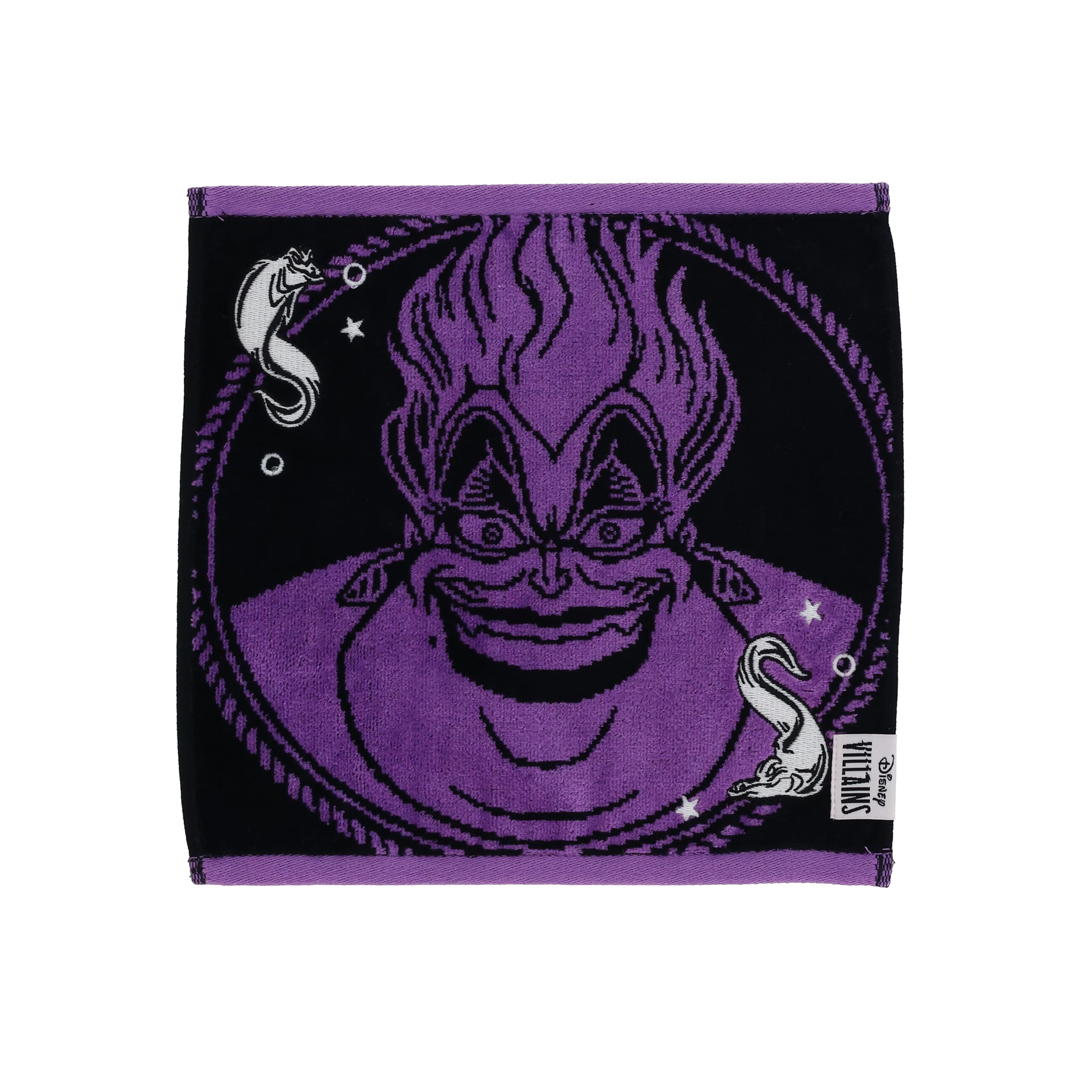 Marushin Disney Dark Face Willans Organic Antibacterial and 2006060600 Handkerchief, Purple, Cotton, Glow-in-the-Dark Embroidery, Deodorizing,