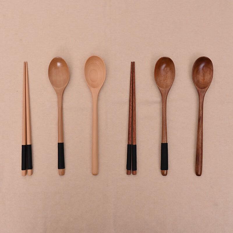 ZISIZ Wooden Long Handle Cutlery Set
