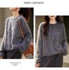 Women's Seamless Cashmere Wool Blend Crew Neck Sweater - Brushed Knit One-Piece Base Layer for Fall/Winter
