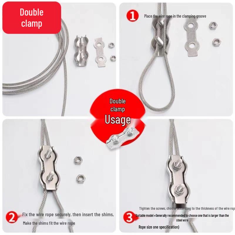 304 Stainless Steel Wire Rope Clamp and Tightener Set