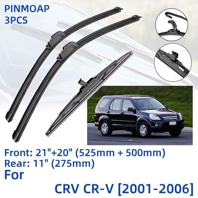 3ks Pro HONDA CRV CR-V 2001-2006 21" 20" 11" Lišty předního zadního stěrače Čelní sklo Příslušenství pro řezačky oken 2001 2002 2003 2004 2005 2006