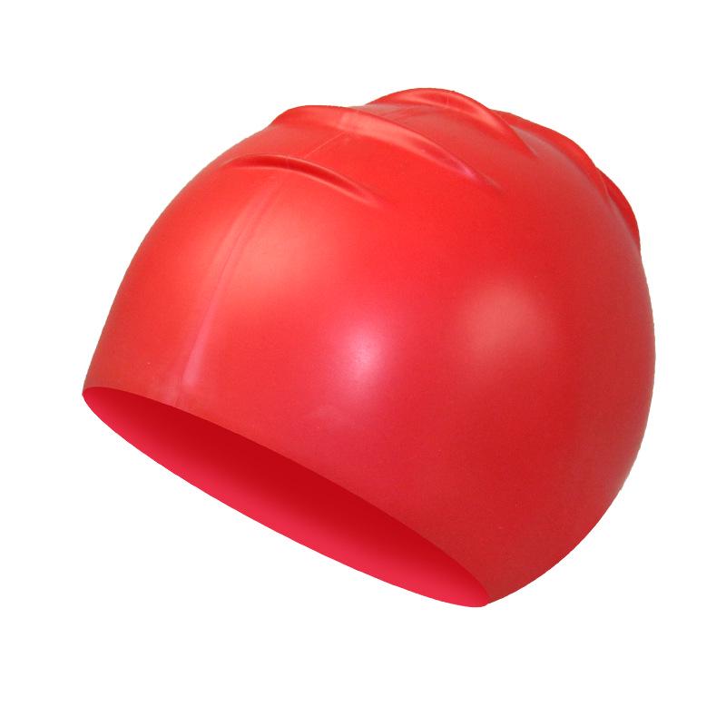 Silicone Waterproof Swimming Cap for Long Hair - Professional Diving Protection, Solid Color