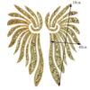 1 Pair Golden Angel Wings Beads Embroidered Patch Clothing DIY Repair Applique