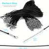 40pcs Of Wax Thread Chain Lobster Buckle Black Leather Rope Necklace DIY Accessories Hanging Rope Pendant Wax Leather Rope
