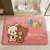 Kawaii Rilakkuma Bear Door Mat Nordic Style Bedroom Living Room Doormat Home Balcony Anti-Slip Alfombra