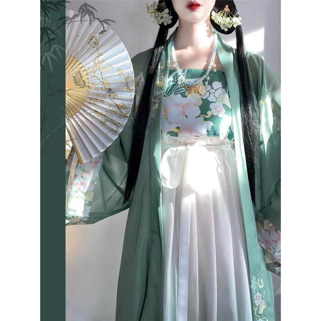 Women's Tang Dynasty Style Hanfu, Printed Hezi Skirt One-Piece Outfit, Traditional Chinese Daily Wear Costume