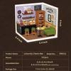 Robotime DIY Miniature House Kit Dollhouse Model Kit with LED Burger Shop And Leisurely Cheers Bar And Sweet Sips Tea