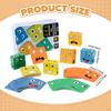 16 Pieces Puzzle Building Blocks Expression Wooden Face Changing Cube Game Pattern Matching Board
