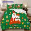 1 Peça Conjunto de Colcha com Padrão Temático de Natal Capa de Colcha Fronha Decoração de Casa Presente de Aniversário (1 capa de edredom + 2 fronhas, sem enchimento.)