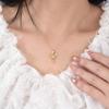 Natürlicher Quarzkristall süße Kaninchen Halskette s925 Sterling Silber eingelegt mit Liebe Granat Topas Nischen-Design Schlüsselbein Kette Damen