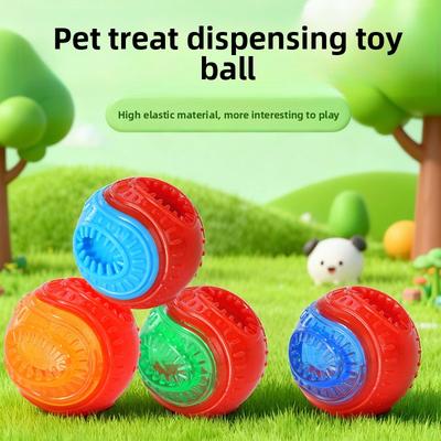 Brinquedo para Cachorro Mastigável e que Faz Barulho - Em forma de C, Bicolor, Bola Elástica para Autoentretenimento e Relaxamento de Animais de Estimação