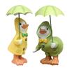Hand-crafted Duck Statue Artistic Resin Adding Vitality Raincoat Duck Figurine Garden Supplies