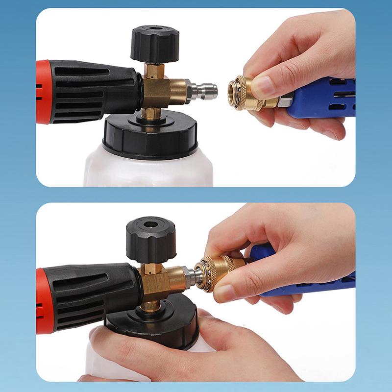 High Pressure Snowflake Foam Spray Gun 1L Large Capacity 1/4 Quick Connect Adjustable Spray Angle High Pressure Cleaning Tool