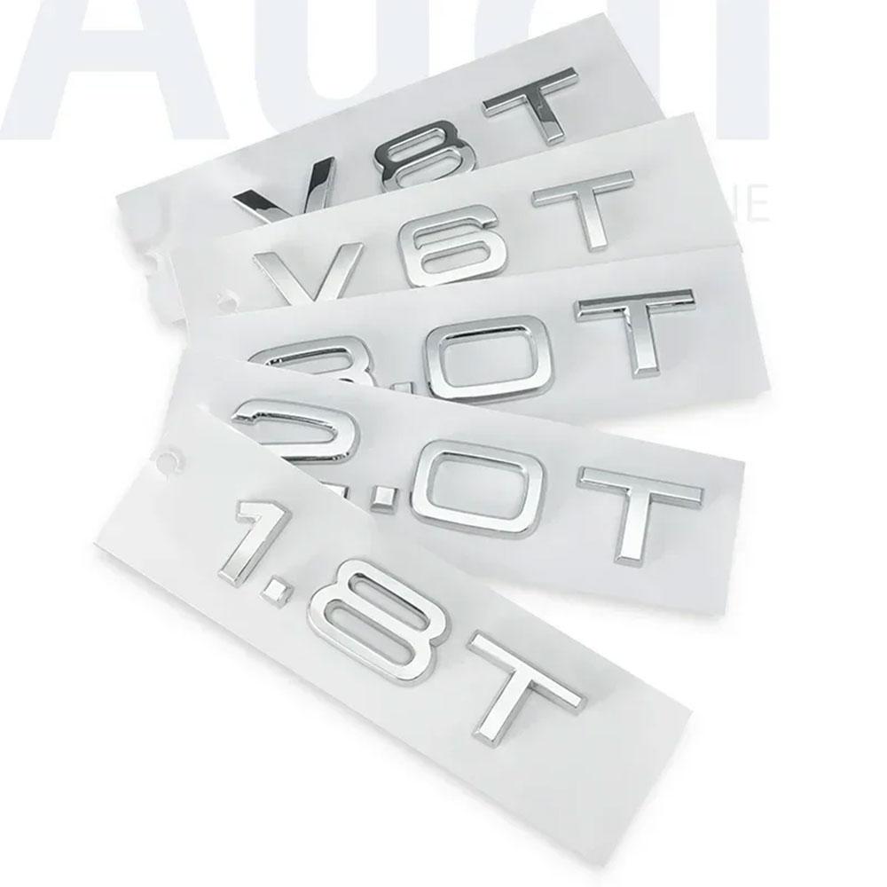 3D ABS 1.8T 2.0T 3.0T Logo Buchstaben Auto Heckklappen Emblem Für A3 A4 A5 A6 A7 A8 Q2 Q3 Q5 Q7 Q8 Autoaufkleber ,JKYGUT Zubehör