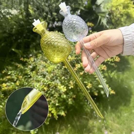 Yousheng Pineapple Shape Self Watering Planter Insert Clear Plant Watering Bulbs Automatic Drip Irrigation Device for Indoor Outdoor Plants