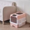 Portable Collapsible Cat Litter Pan with Splash Guard and Plastic Scoop - Pet Litter Box with Lid, Easy To Clean and Assemble
