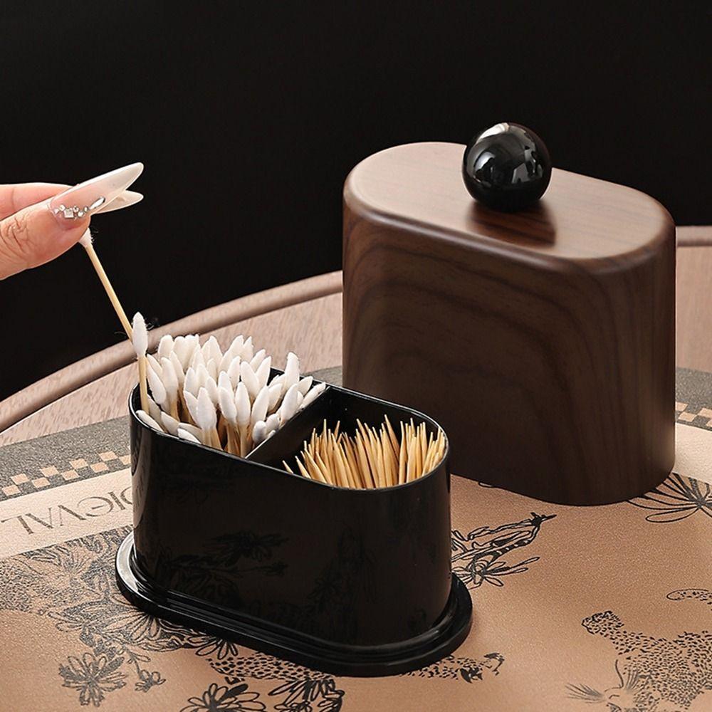 Plastic Toothpick Box Moisture-proof Toothpick Dispenser Cotton Swab Storage Box  Dining Table
