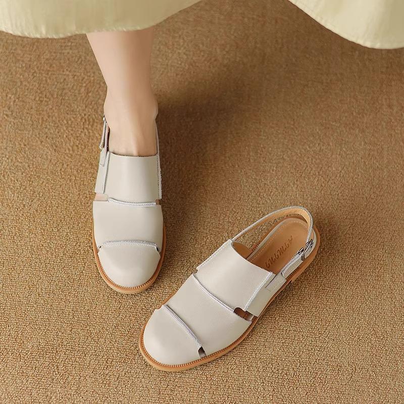 Women's Bag-toe Sandals  Summer Casual and Fashionable Low Heel Shoes Comfortable Closed Toe Women's Shoes  De