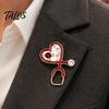 Casual Clothing Decoration Stethoscope Brooch Pin, Heart Rhinestone Medical Jewelry for Nurses Nursing School Gift Doctors, Gold Tone Lapel Pin Shirt