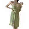Sexy Pajamas Women's Ice Silk Thin Summer Suspender Nightdress with Chest Pad Pure Desire Loungewear Can Be