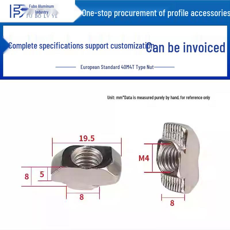 T-Slot Aluminum Profile Nut for European Standard Types 20/30/40/45